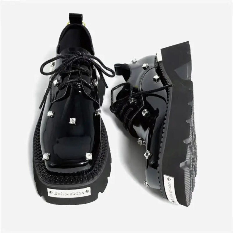 Women Shoes Sneakers - Mulheres mocassins plataforma de cristal chunky