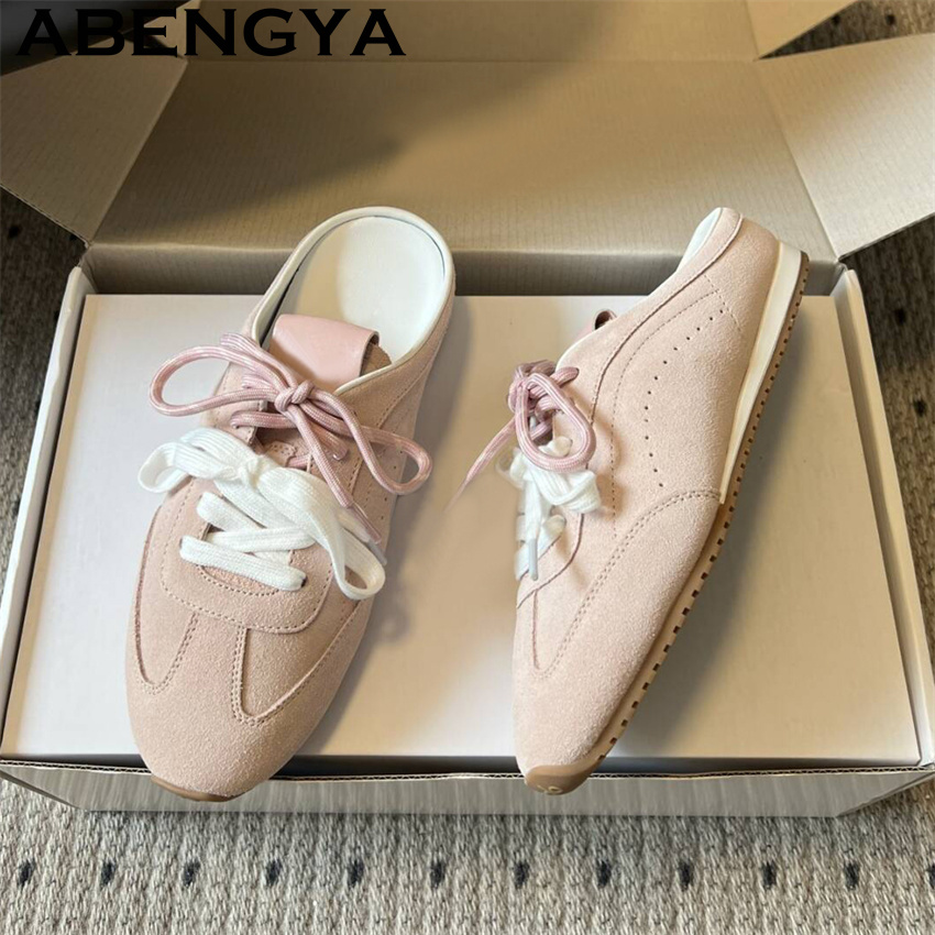 Women Shoes Sneakers - Chinelos femininos casuais com cadarço, respiráveis,