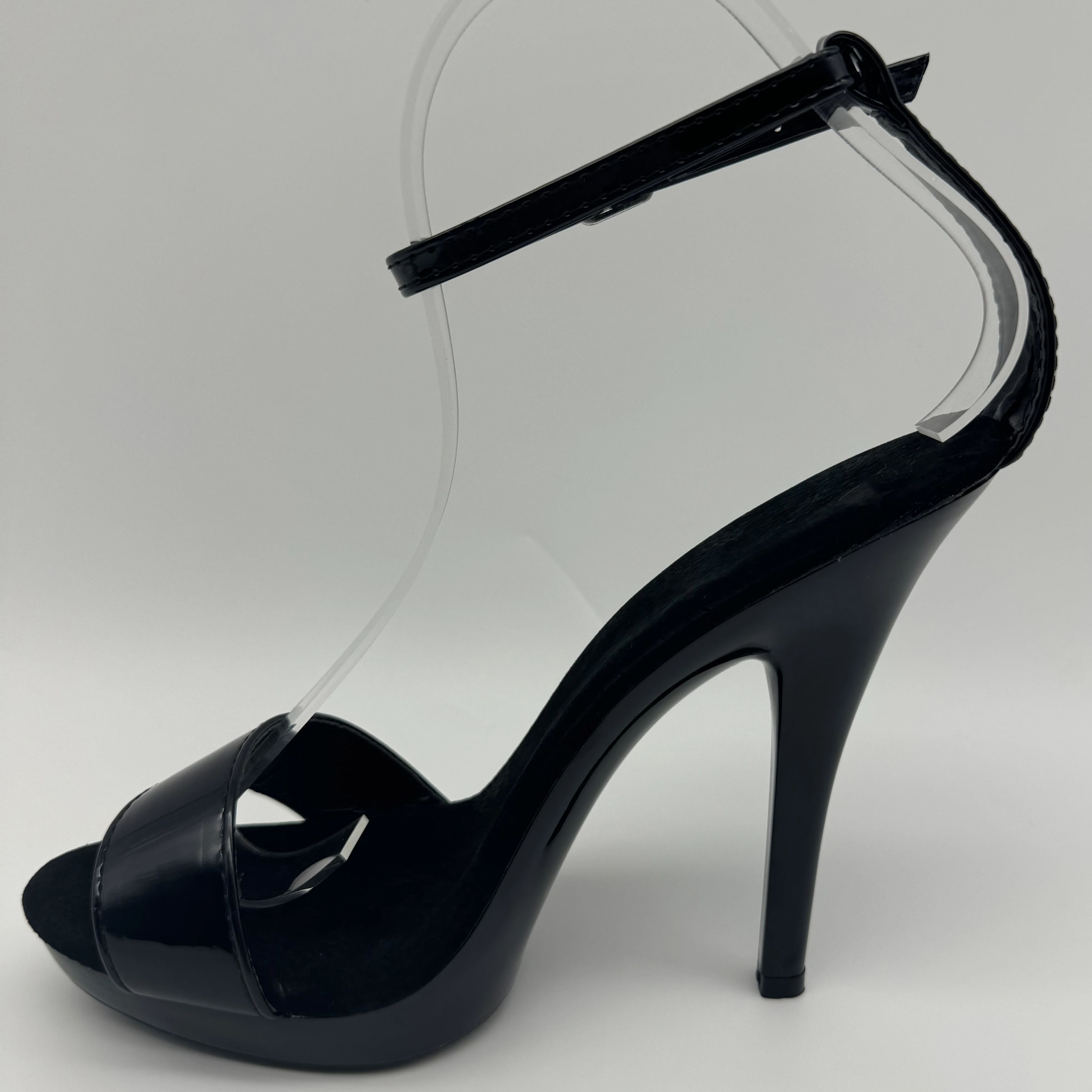Wide Fit Heels - Stilettos pretos de patente 13 cm