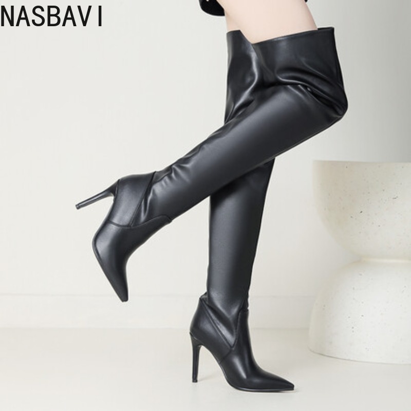 Botas Femininas de Luxo NASBAV - Wide Fit Heels avaliação e preço