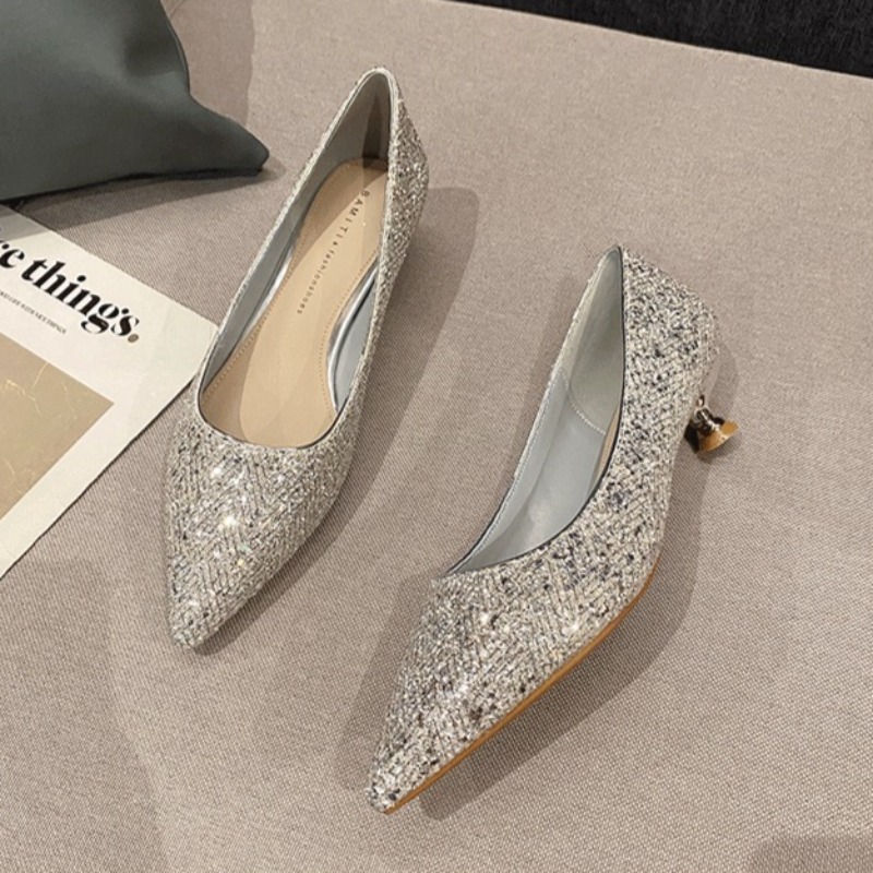 Ouro salto alto feminino desig - Women Shoes Elegant avaliação e preço